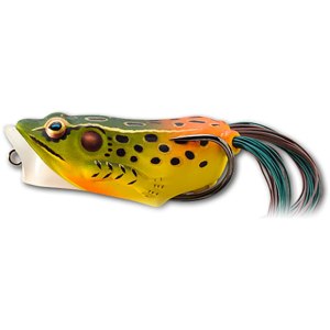 LIVETARGET Hollow Body Frog Popper 2.5 Topwater Emerald/Red - Livetarget