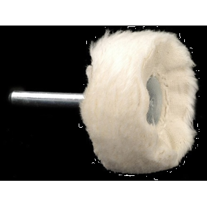 Formax Shank Mounted 2" Diameter Cotton Buffing and Polishing Wheel 1/2" Face Width 1/4" Shank 1-1/2" Long - Formax