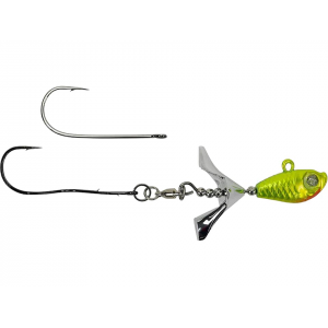 Kalin's Google Eye Tungsten Search Bait 3/8oz Minnow Jighead Chartreuse/Orange