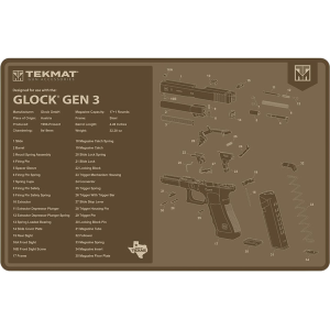 Tekmat Handgun Cleaning Mat for Glock Gen 3 FDE - Tekmat