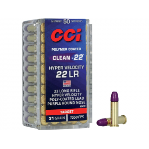  Clean-22 Hyper Velocity 22LR 31 Grain Round Nose Box Of 50 Ammo