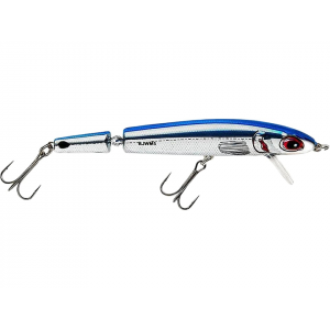 BOMBER Jointed Wake Minnow Crankbait Chrome Blue Back