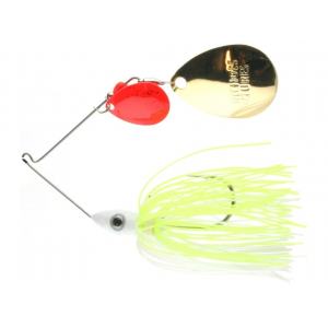 Nichols Lures Pulsator 'Rado Series Double Colorado Spinnerbait 1/2oz White and Chartreuse Red/Gold
