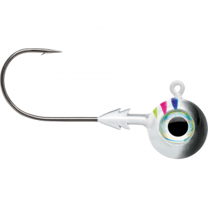 VMC Tungsten Moon Eye 3/8oz Round Ball Jighead Glow Black Wonderbread