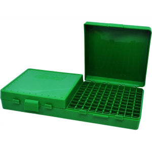 MTM Flip Top Ammo Box 17 Remington, 204 Ruger, 223 Remington 200-Round Plastic Green