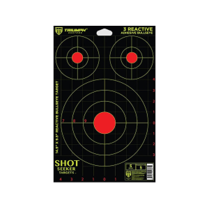Triumph Systems Shot Seeker Target with 3 Reactive Adhesive Bullseyes 5PK - Triumph Systems