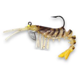 Egret Baits Vudu Rattler Shrimp Swimbait 3.5 Clr Gld Flk/Blk St - Egret Baits