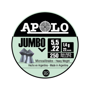 Apolo Jumbo Pointed Air Gun Pellets 22 Caliber 22 Grain 5.5mm 250PK - Apolo