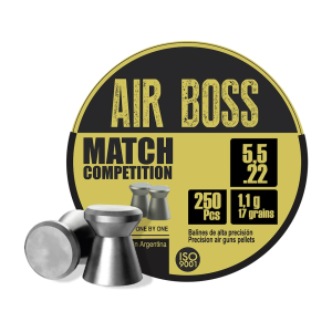 Apolo Air Boss Match Competition Flat Nose Air Gun Pellets 22 Caliber 17 Grain 5.5mm 250PK - Apolo