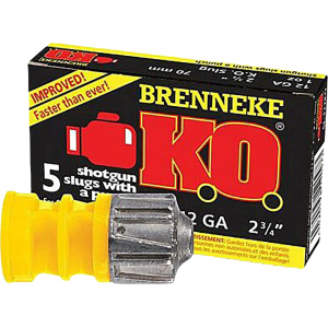 BRENNEKE K.o. 12 Gauge Rifled Slug 2-3/4" 1oz Box Of 5