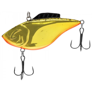 BILL LEWIS Hammer-Trap Lipless Crankbait 5/8 oz Gold Black Splatter W/Orange Belly
