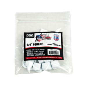 Pro-Shot Gun Cleaning Patches 17 to 22 Caliber Square Cotton 500PK