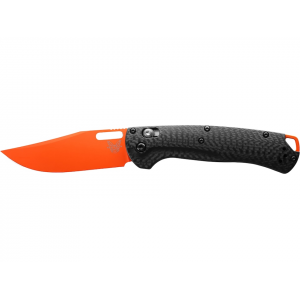 Benchmade Hunt Taggedout Pocket Knife 3.5" Clip Point CPM MagnaCut Orange Cerakote Blade Carbon Fiber Handle Black - Benchmade