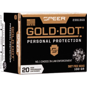 SPEER Gold Dot 327 Federal Magnum Ammo 100 Grain Bonded Jacketed Hollow Point Case Of 200 (10 Boxes Of 20) 50004544646668 651371