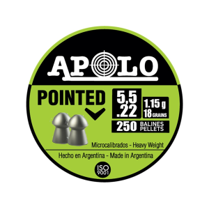 Apolo Pointed Air Gun Pellets 22 Caliber 18 Grain 5.5mm 250PK - Apolo