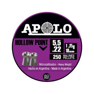 Apolo Hollow Point Air Gun Pellets 22 Caliber 18 Grain 5.5mm 250PK - Apolo