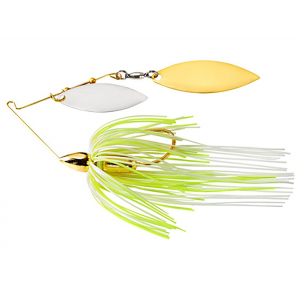 War Eagle Screamin Eagle Gold Frame Double Willow Spinnerbait 1/2oz Hot White Chartreuse