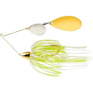 War Eagle Gold Frame Colorado Indiana Spinnerbait 1/2oz Hot White Chartreuse Nickel/Gold