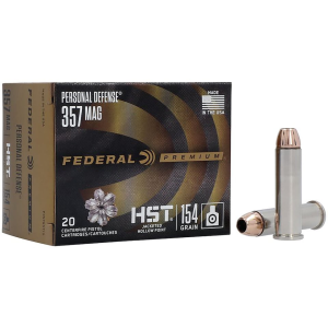 eral Premium Personal Defense 357 Magnum 154 Grain Federal HST Jacketed Hollow Point Case Of 200 (10 Boxes Of 20) Ammo