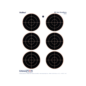 Champion VisiShot 3" Six Bullseye Target 8.5" x 11" Paper 10PK