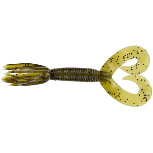 Yamamoto 4" Double Tail Hula Grub Grn Pumpkin/Blk Flk - Yamamoto