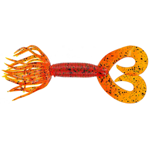 Yamamoto 4" Double Tail Hula Grub Pumpkin W/Blk & Grn - Yamamoto
