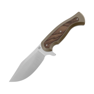 Fox Knives Eastwood Tiger Pocket Knife 3.74" Clip Point CPM-S90V Satin Blade Titanium Handle Bronze - Fox Knives