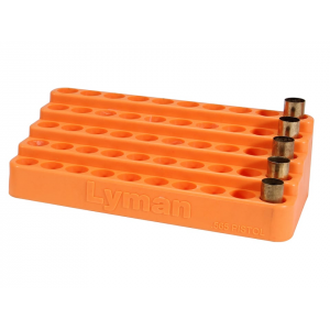 Lyman Bleacher Block Reloading Tray Large Pistol 0.565 Hole Diameter 44 Magnum, 45 ACP, 45 Colt, 500 S&W Magnum 50-Round Plastic Orange - Lyman