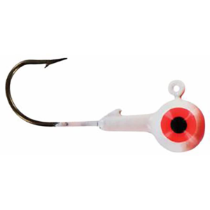 Big Bite Baits Double Dot 2 Color 1/32oz Round Ball Jighead Red/White
