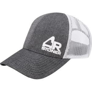 AR-STONER Mens Trucker Hat Heathered Gray/White