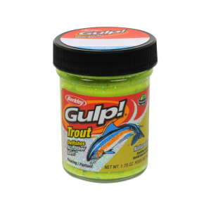 BERKLEY Gulp! Trout Dough Natural Garlic Scent Chunky Chartreuse 1.75oz Jar