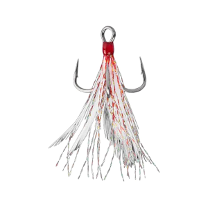 Mustad AlphaPoint In-Line Dressed Triple Grip Hook #4 Red 2PK - Mustad