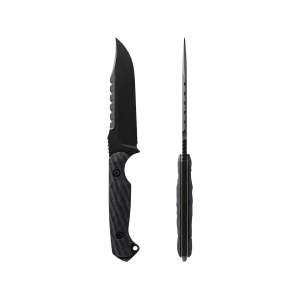 Toor Knives Crewman Fixed Blade Knife 4.625" Clip Point CPM CruWear Black Blade G-10 Handle Bomber Black - Toor Knives