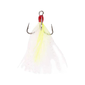 MUSTAD AlphaPoint In-Line Feathered Triple Grip Hook #1 Chartreuse 2PK