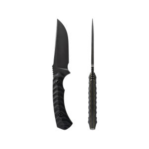 Toor Knives Brauler Fixed Blade Knife 4.125" Drop Point CPM CruWear Black Blade G-10 Handle Bomber Black - Toor Knives