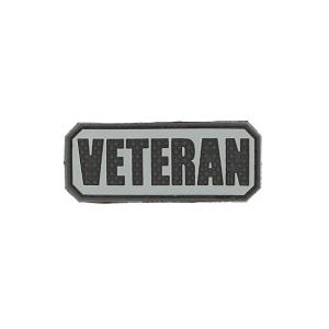 Maxpedition VETERAN PVC Morale Patch Gray and Black 2.5" x 1" - Maxpedition Hard-Use Gear