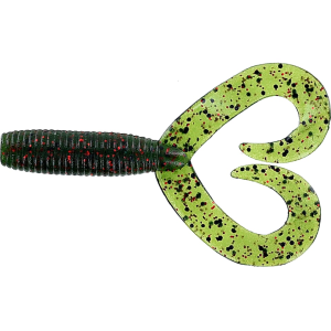 Yamamoto 4'' Double Tail Grub Watermelon/Blk&Red - Yamamoto