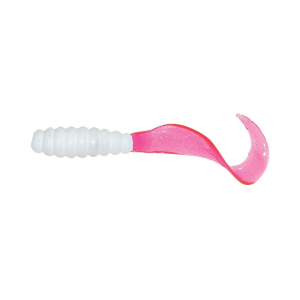 Mister Twister Meeny Curly Tail 3" Grub White/Firetail 20PK - Mister Twister