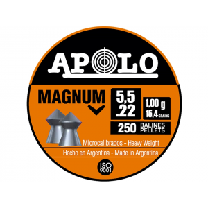 Apolo Magnum Pointed Air Gun Pellets 22 Caliber 15.40 Grain 5.5mm 250PK - Apolo