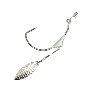 EAGLE CLAW Trokar Swim Blade #3 Hammered Nickel Willow 3/8 oz Weighted Swimbait Hook #7/0 Platinum Black 2PK