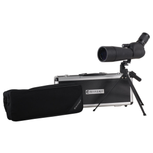 Barska Blackhawk ED Spotting Scope 20-60x 60mm Angled Body with Tripod and Hard Case Rubber Armored Black