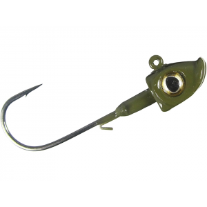 OUTKAST TACKLE Golden Eye Swimmer Head 3/8oz Jighead 3/0 Green Pumpkin