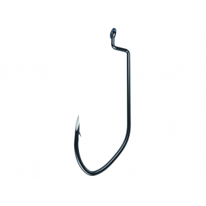 EAGLE CLAW Trokar Pro V Offset Worm Hook #3/0 Black Chrome 5PK