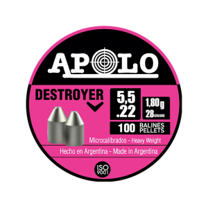 Apolo Destroyer Pointed Air Gun Pellets 22 Caliber 28 Grain 5.5mm 100PK - Apolo