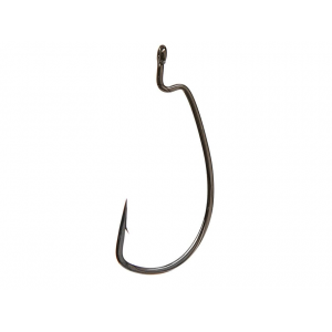 GAMAKATSU Superline Extra Wide Gap Offset Worm Hook #5/0 Black 4PK