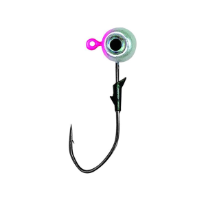 Eagle Claw Lazer Sharp Pro-V Eagle Eye 1/4oz Round Ball Jighead Pink/White - Eagle Claw