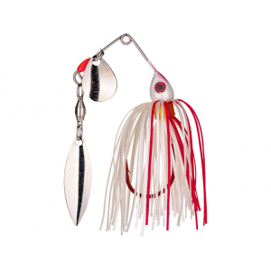 Strike King Bleeding Mini-King Tandem Spinnerbait 1/8oz Bleeding White Nickel/Gold