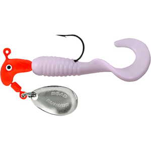 Road Runner Curly Tails Underspin Jig Fluorescent Red/White 1/16 oz - Road Runner