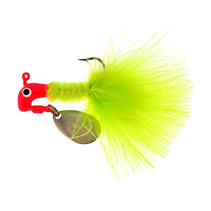 ROAD RUNNER Marabou Underspin Jig Fluorescent Red/Chartruese 1/16 oz