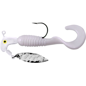 ROAD RUNNER Curly Tails Pro Series Underspin Jig White 1/16 oz